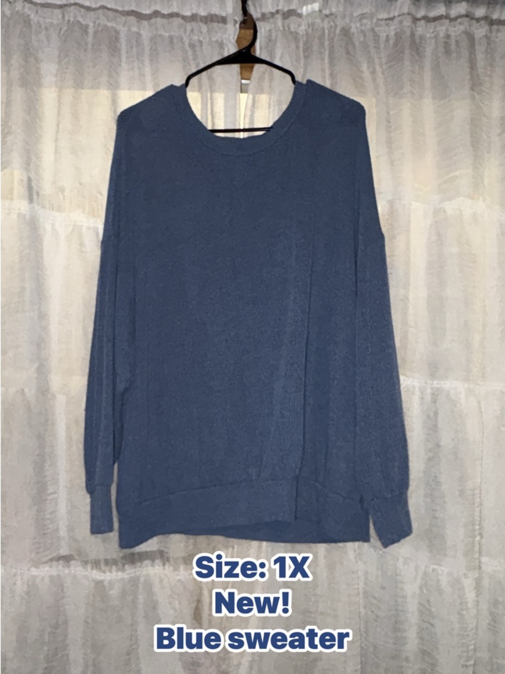 Blue Crewneck Women’s Sweater - Size 1X